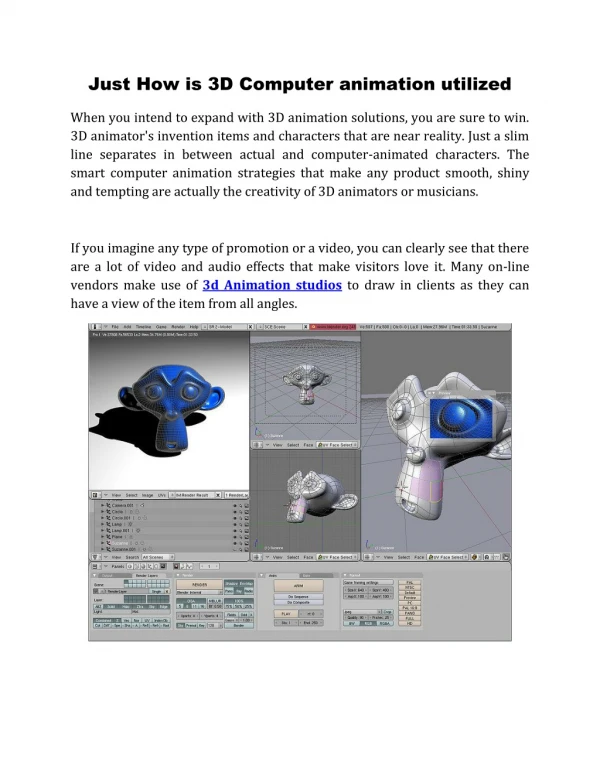 just how is 3d computer animation utilized
