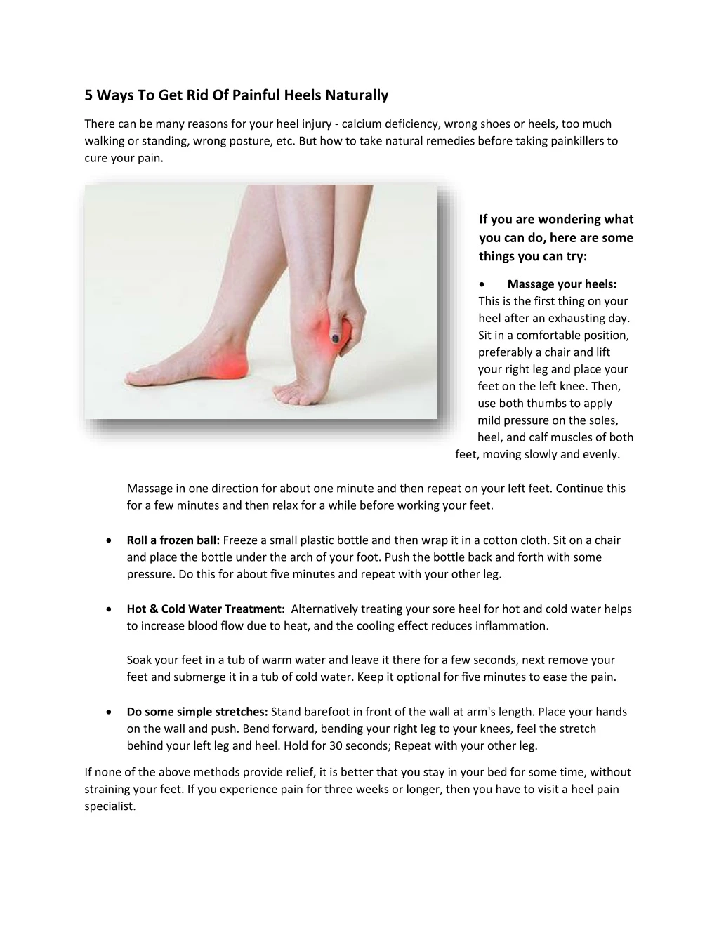 5 ways to get rid of painful heels naturally