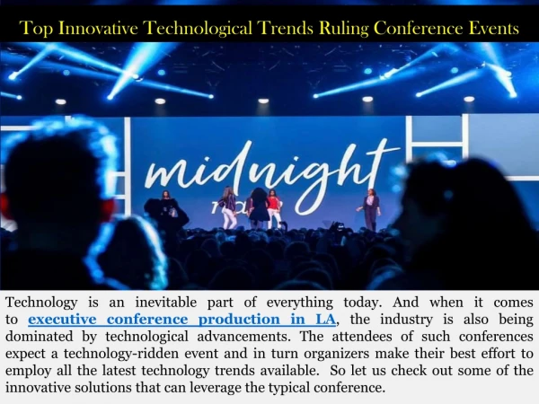 Top Innovative Technological Trends Ruling Conference Events