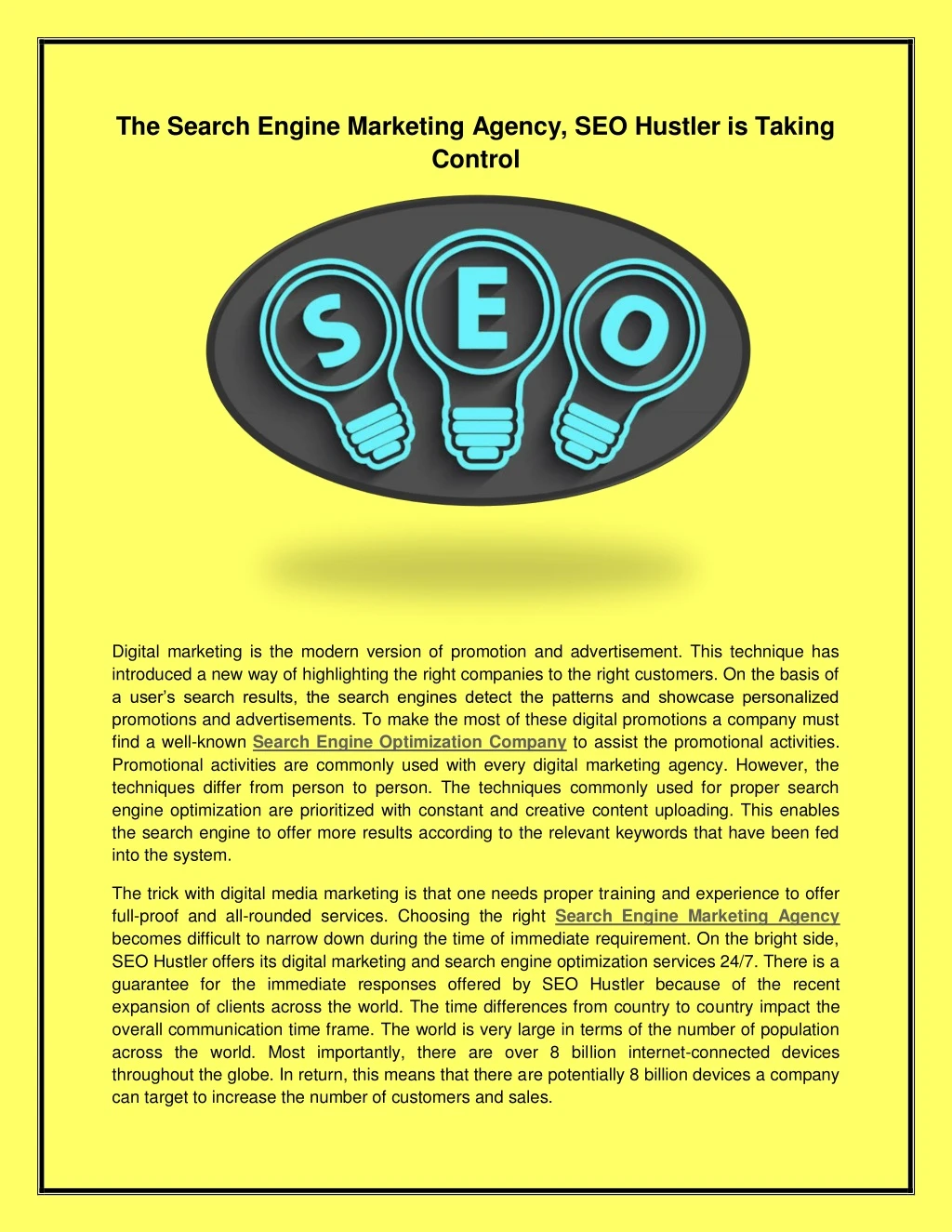 the search engine marketing agency seo hustler