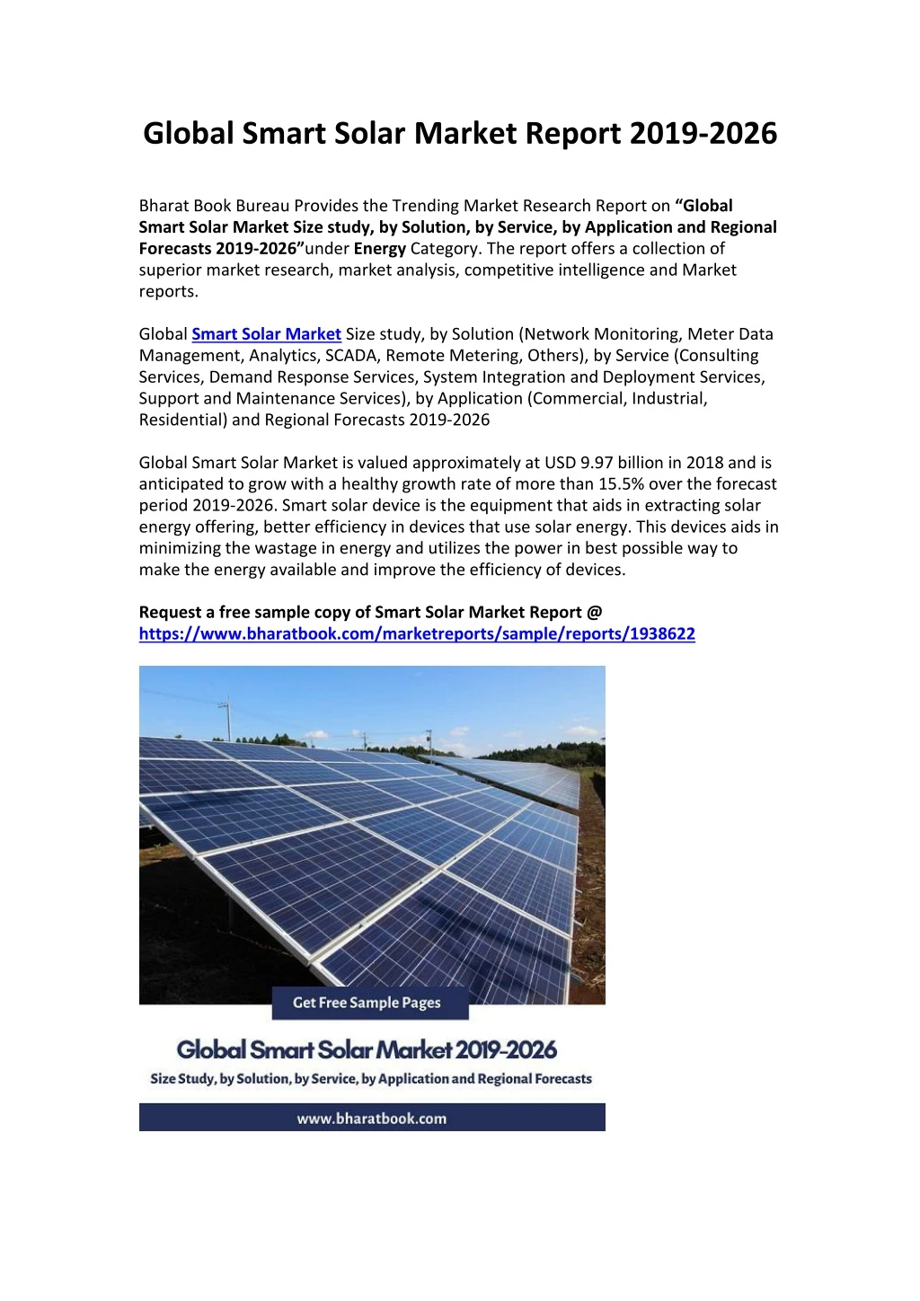 global smart solar market report 2019 2026