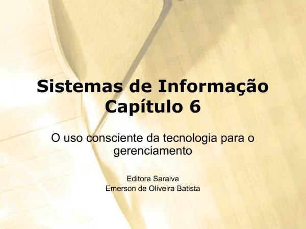 Sistemas de Informa o Cap tulo 6