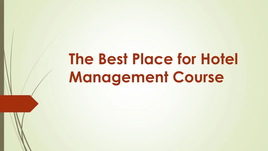 the best place for hotel management course