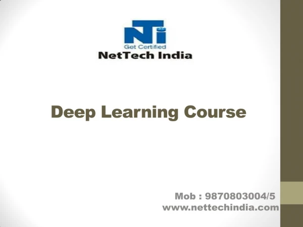 Enroll at NetTech India for Deep Learning Course in Mumbai