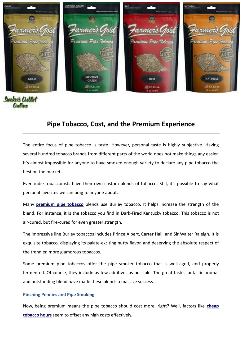 pipe tobacco cost and the premium experience