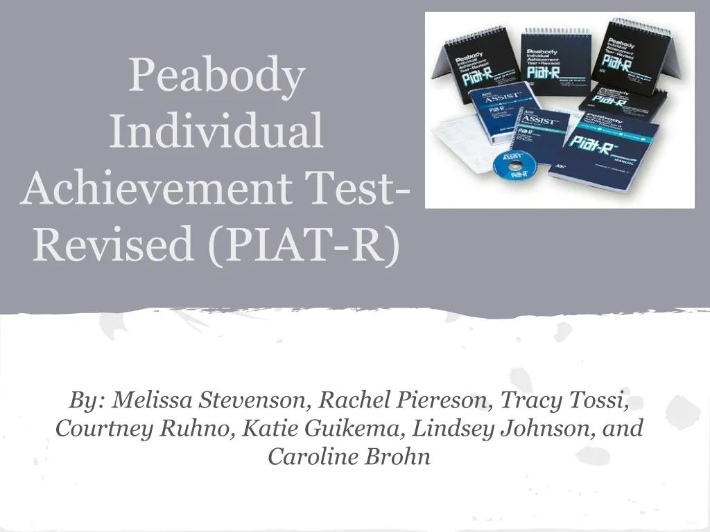 peabody individual achievement test revised piat r