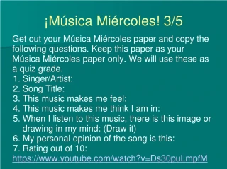 ¡Música Miércoles! 3/5 - slide 1