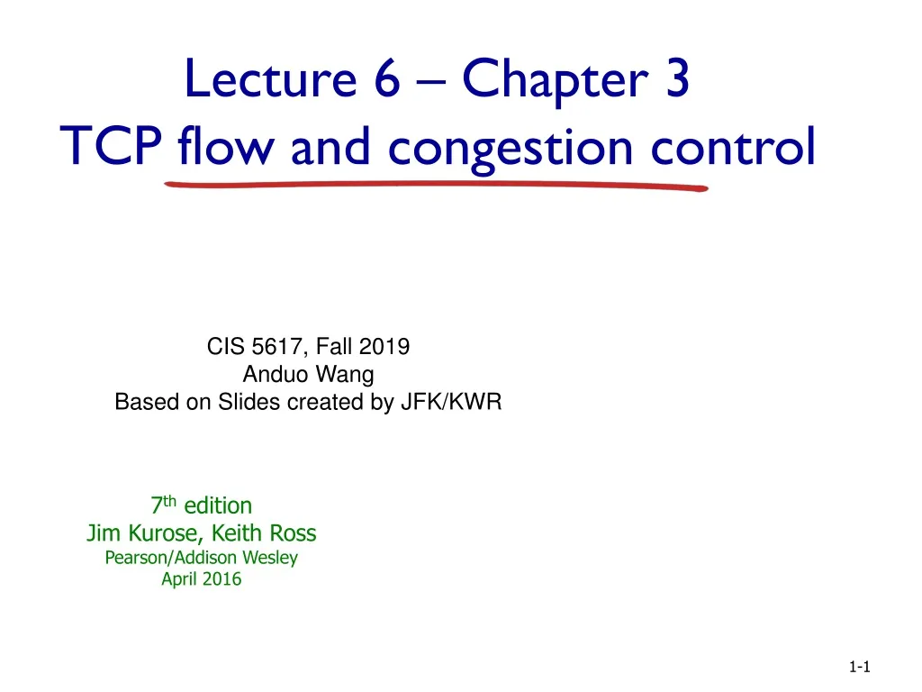 PPT - CIS 5617, Fall 2019 Anduo Wang Based On Slides Created By JFK/KWR ...