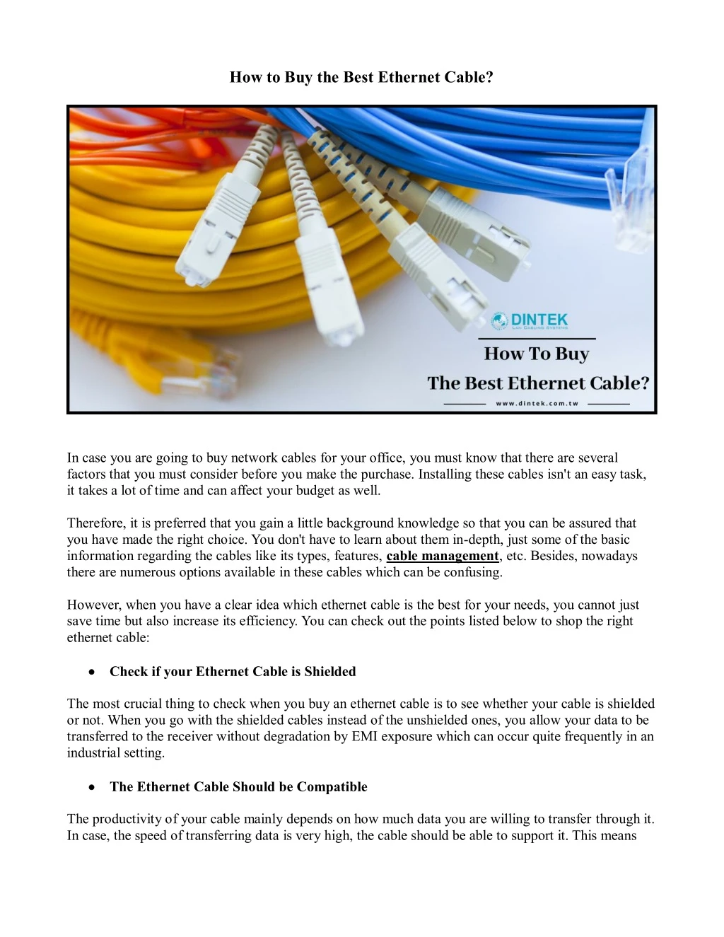 how to buy the best ethernet cable