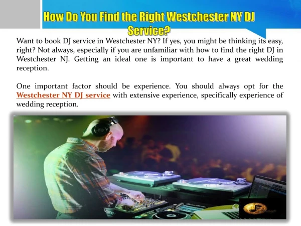 How Do You Find the Right Westchester NY DJ Service?