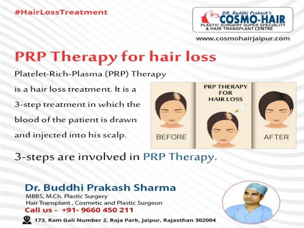 CosmoHair: Best hair specialist and PRP hair treatment in Jaipur.
