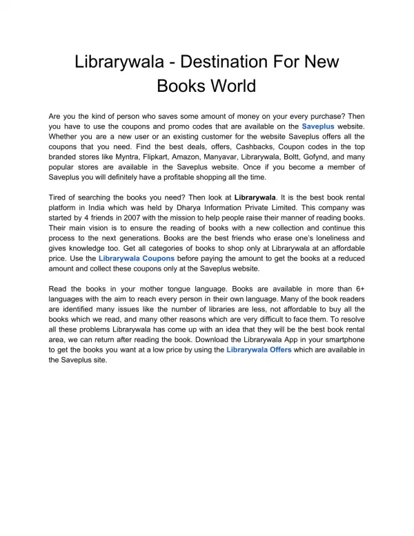 librarywala destination for new books world