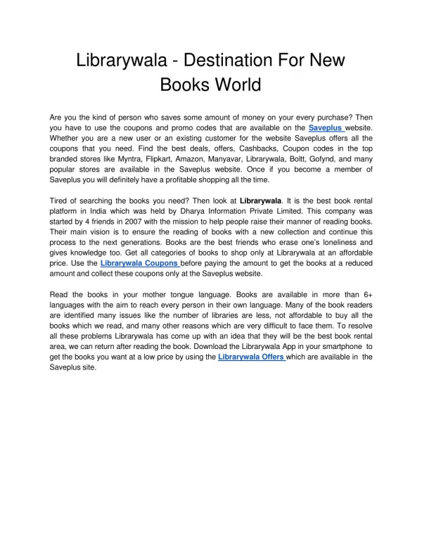librarywala destination for new books world