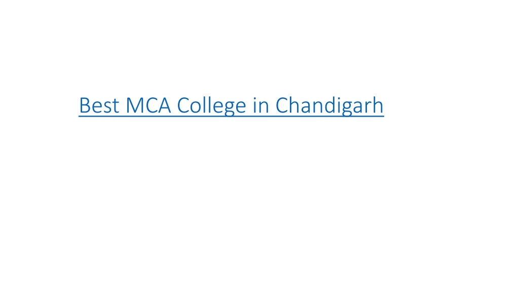 best mca college in chandigarh