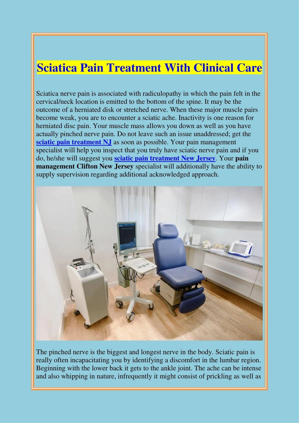 sciatica pain treatment with clinical care