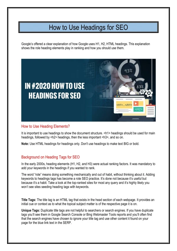 how to use headings for seo