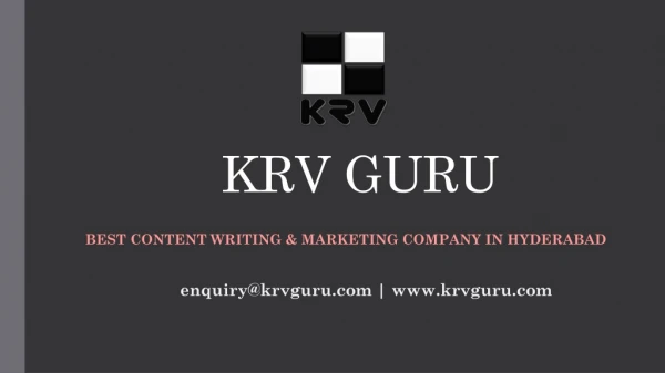 KRV Guru | Best content marketing services in hyderabad| Best digital marketing agency in hyderabad