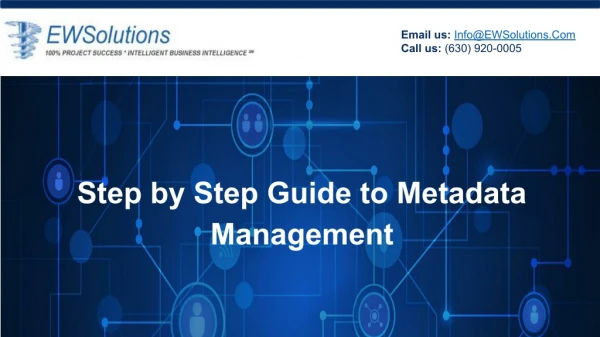 Some Important Steps To Metadata Management