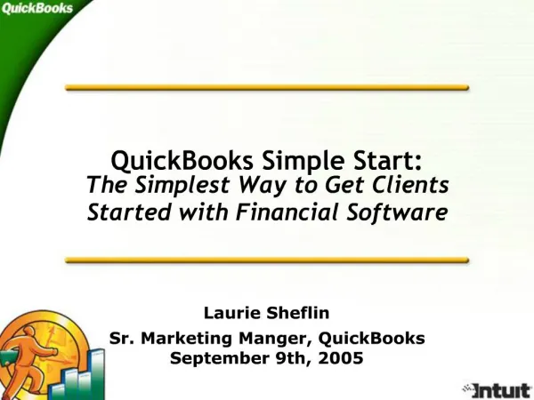 QuickBooks Simple Start: The Simplest Way to Get Clients Started with Financial Software