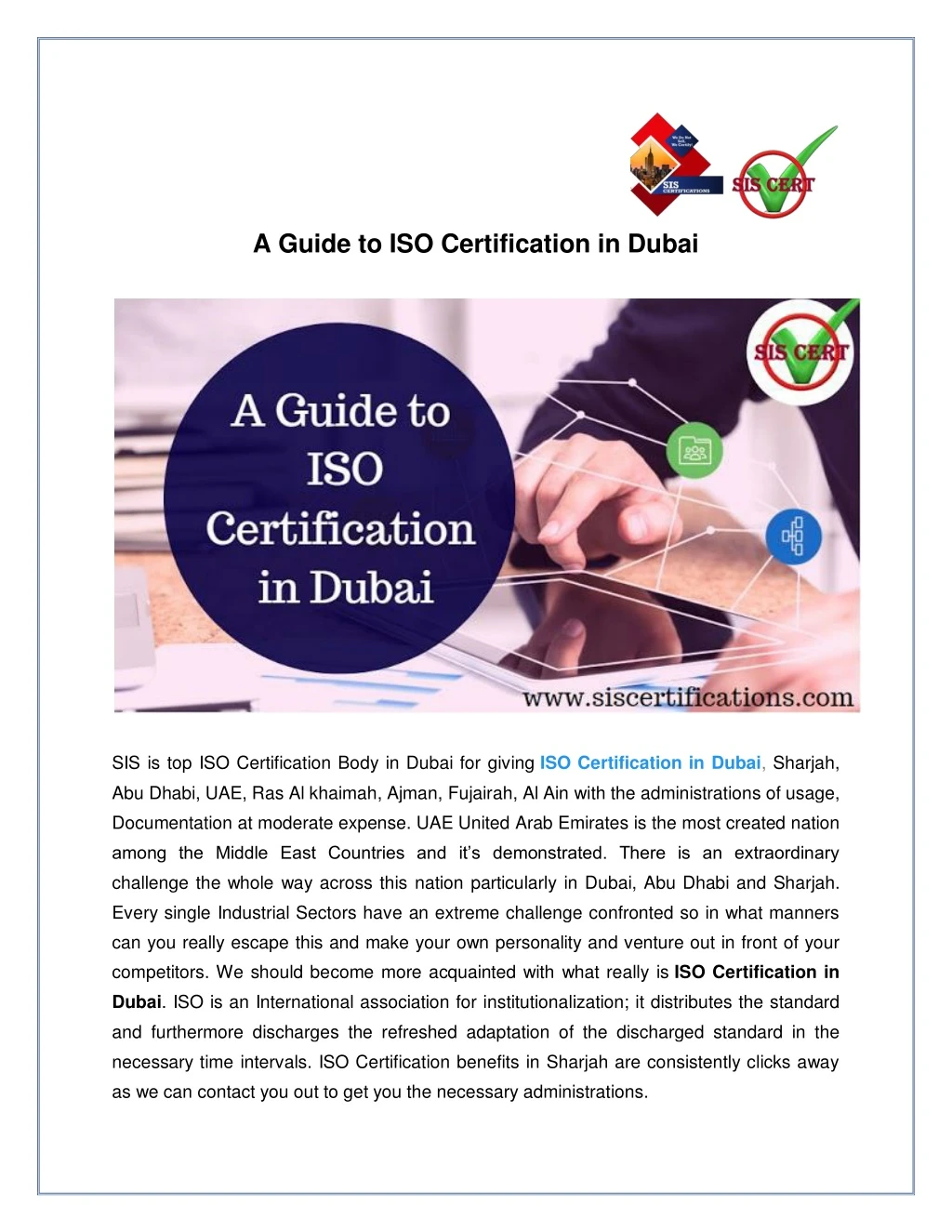 a guide to iso certification in dubai