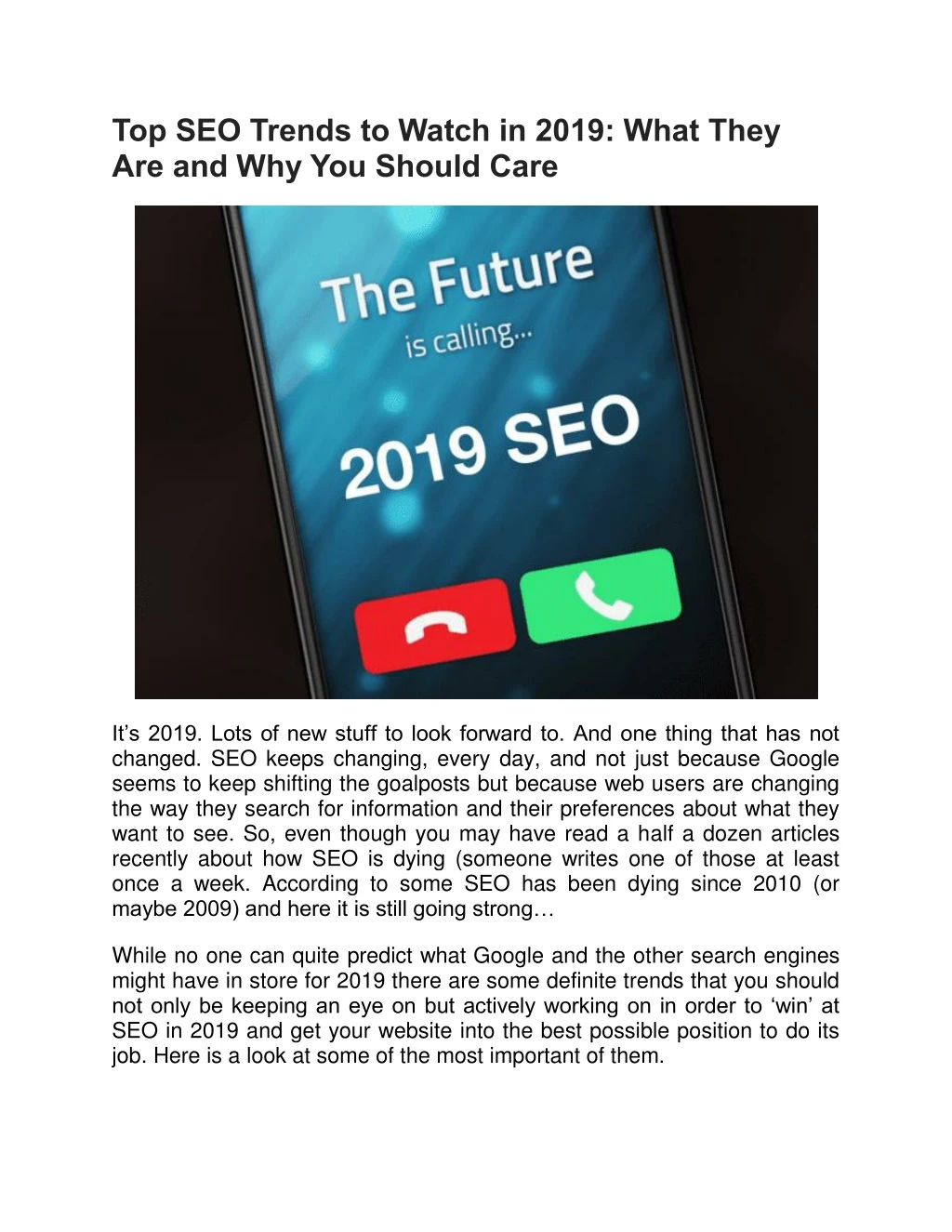 top seo trends to watch in 2019 what they