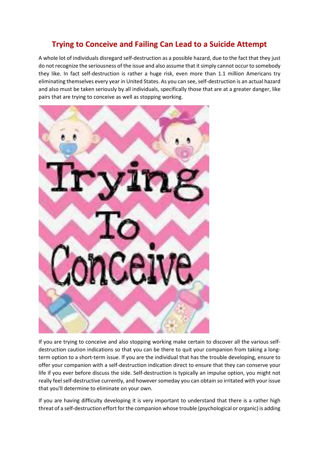 trying to conceive and failing can lead
