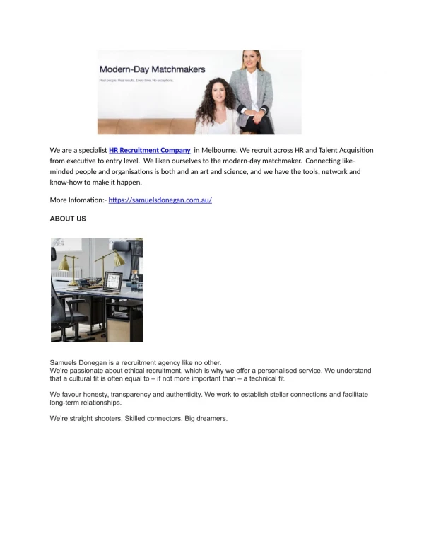 we are a specialist hr recruitment company