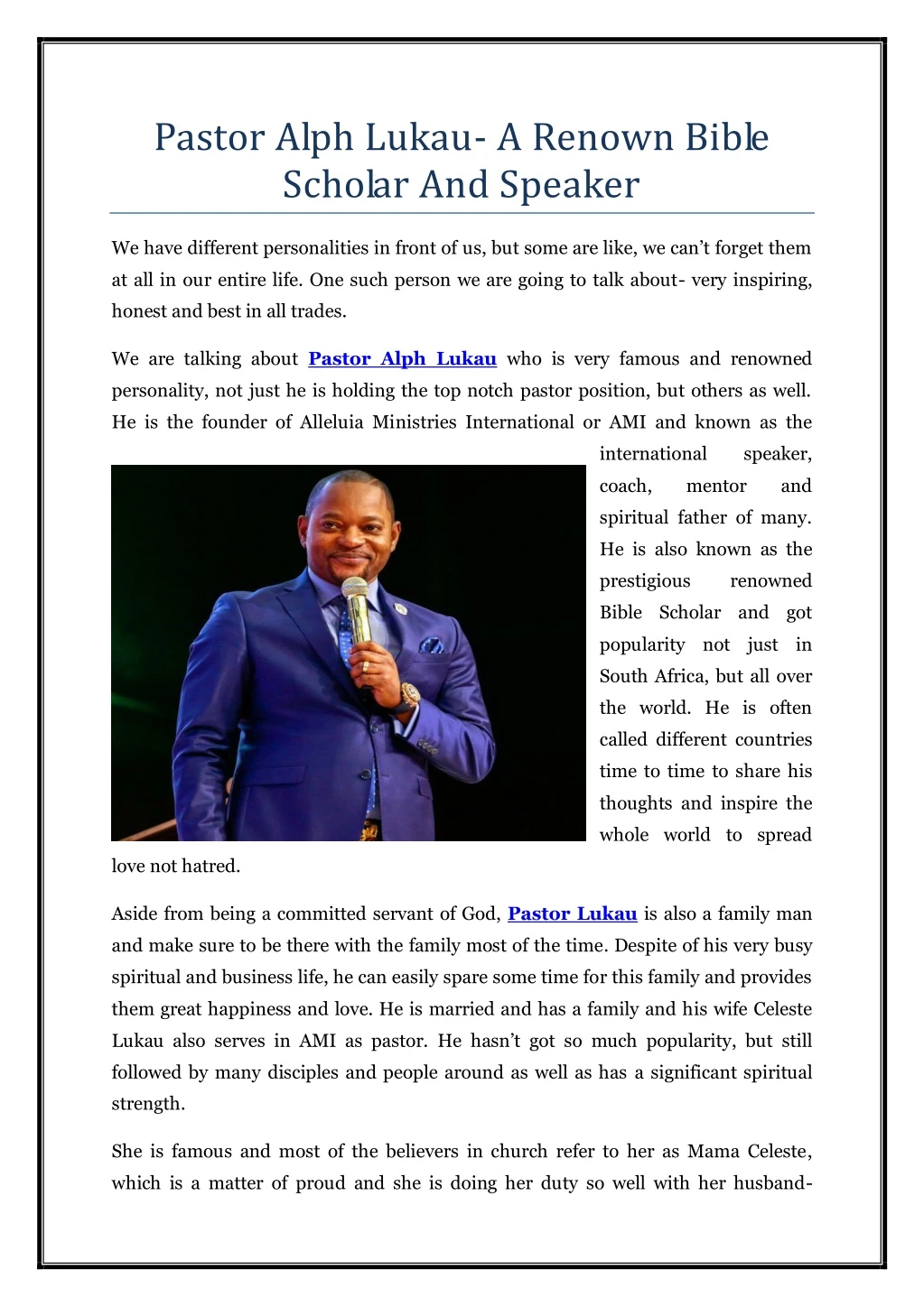 pastor alph lukau a renown bible scholar