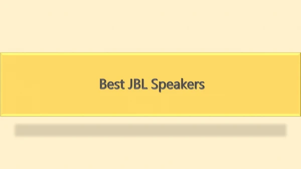 best jbl speakers
