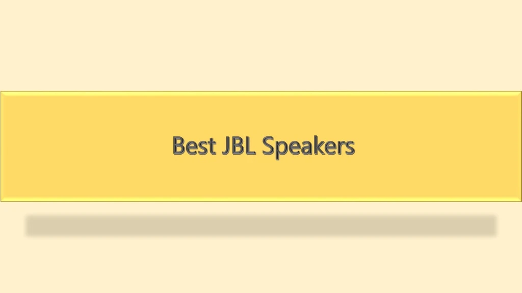 best jbl speakers