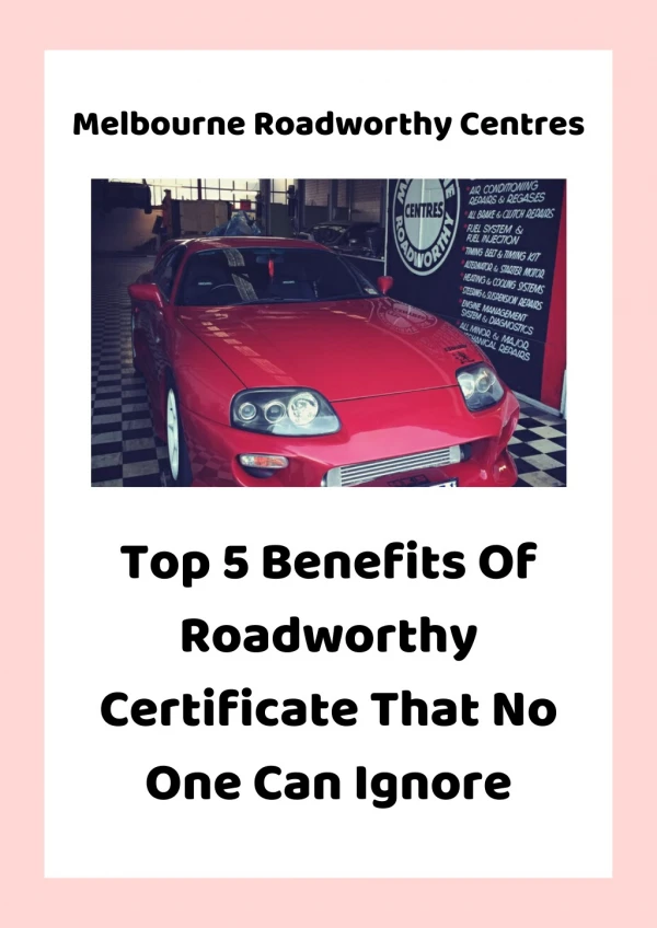 melbourne roadworthy centres