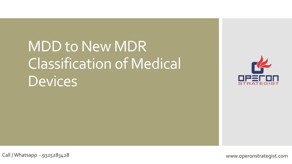 mdd to new mdr classification of medical devices