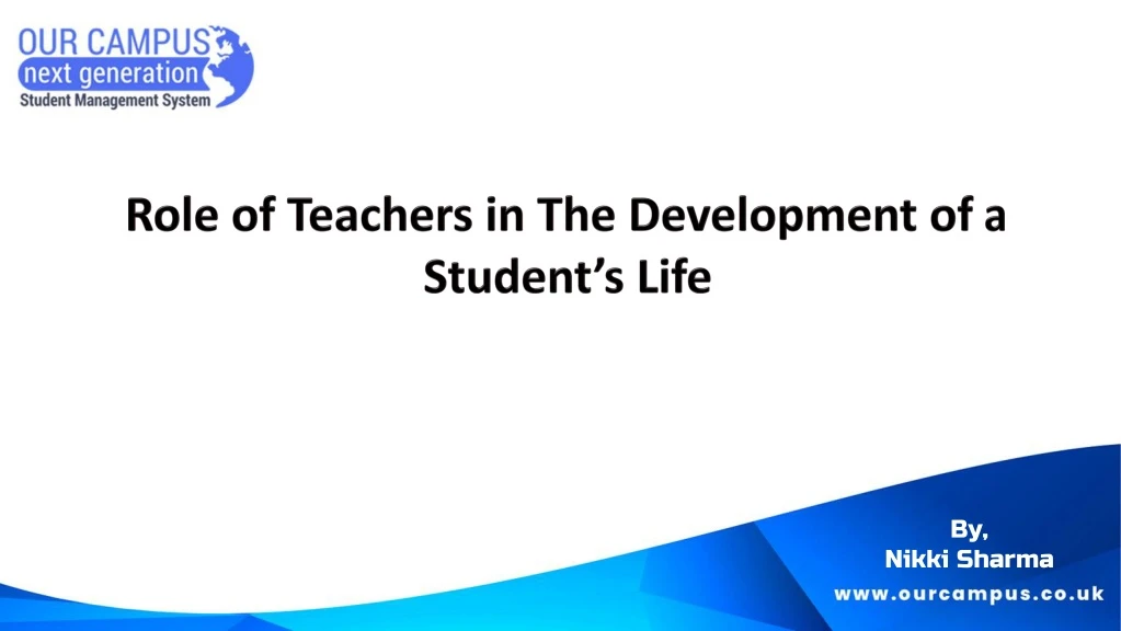 role of teachers in the development of a student