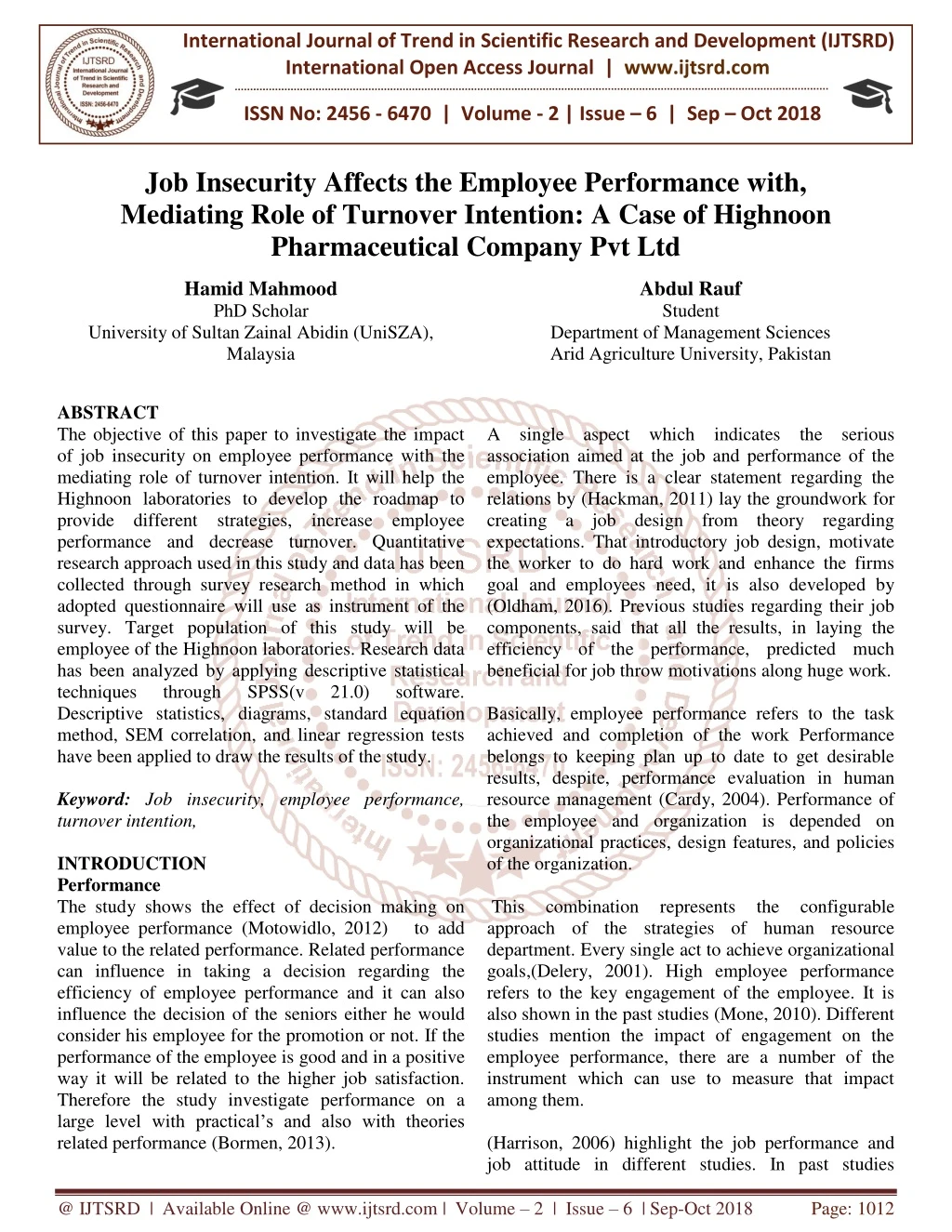 international journal of trend in scientific