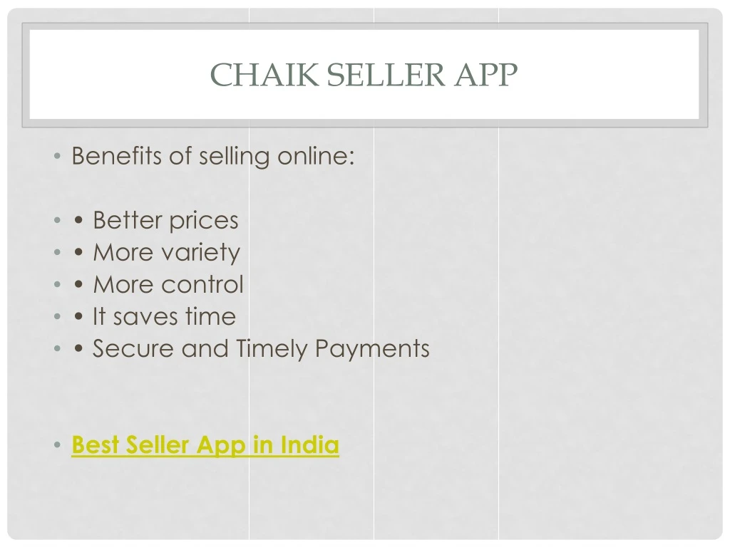 chaik seller app
