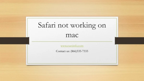 Safari not working on mac