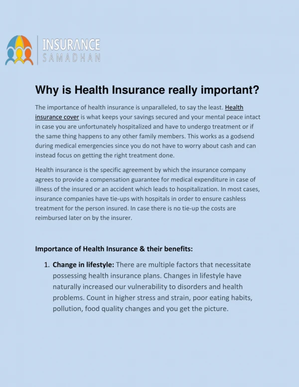 Why is Health Insurance really important?