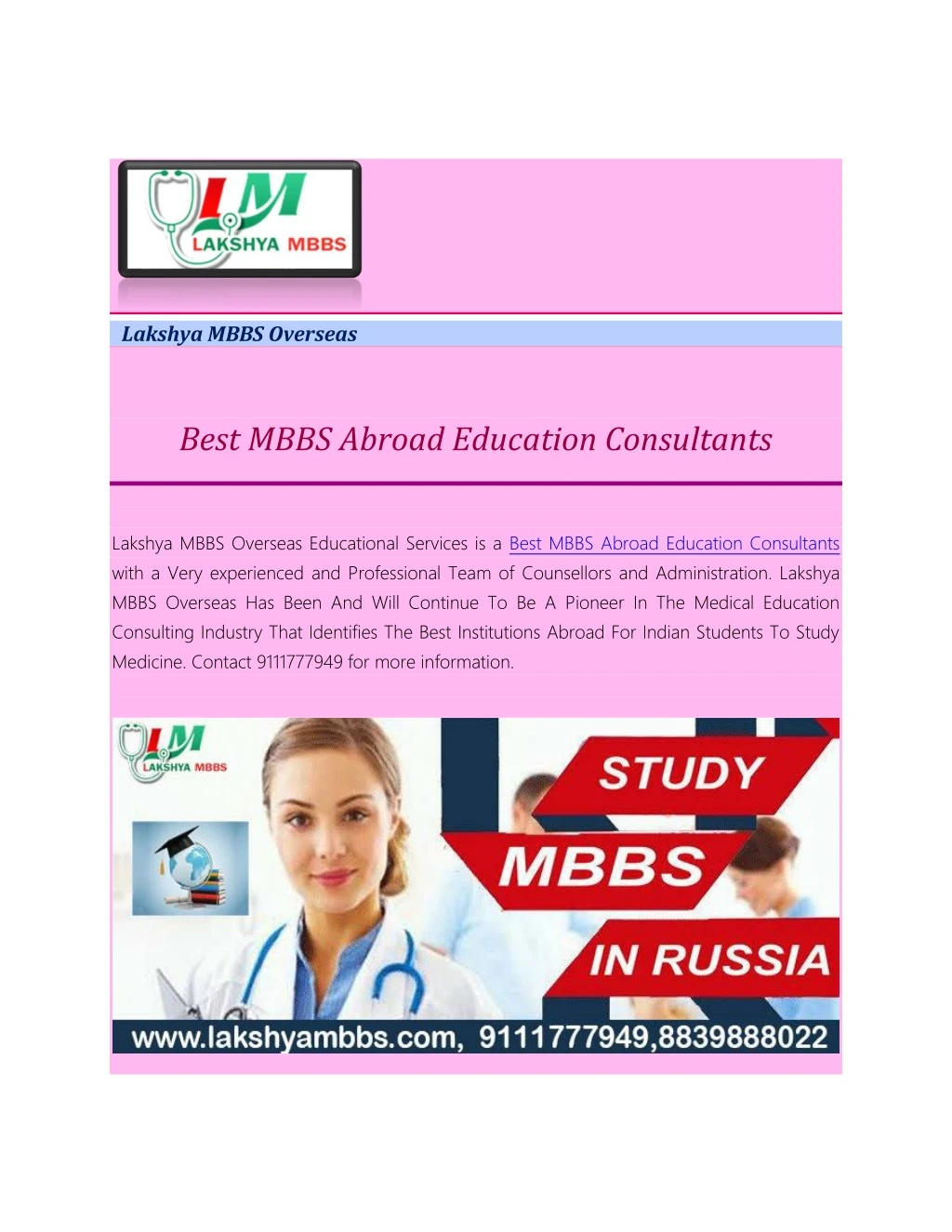 lakshya mbbs overseas