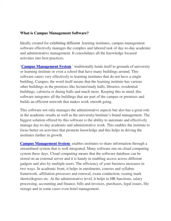 what is campus management software