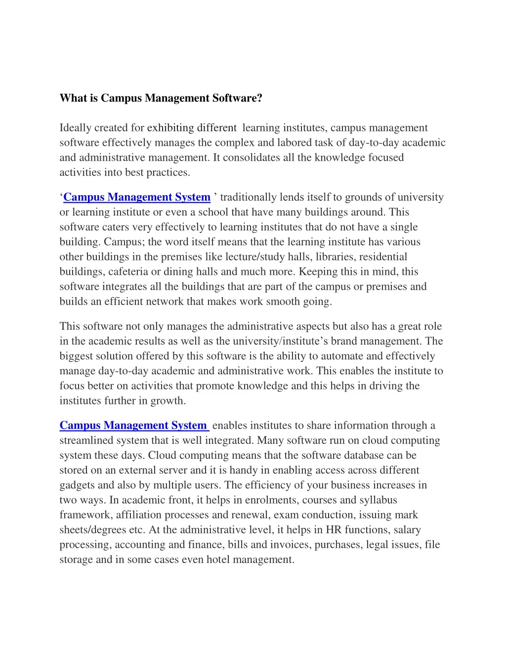 what is campus management software