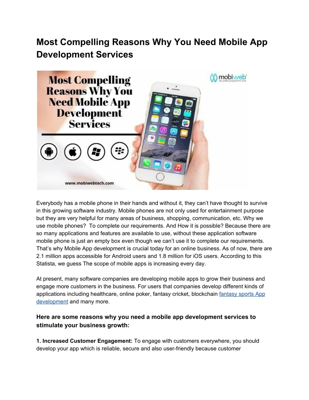 most compelling reasons why you need mobile