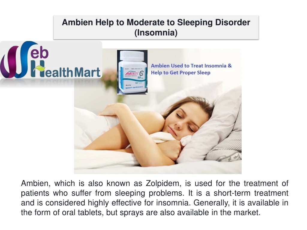 ambien help to moderate to sleeping disorder