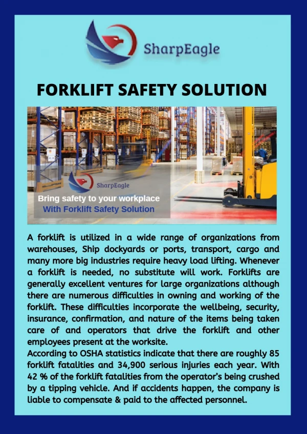 Improve safety at your workplace with a forklift safety solution