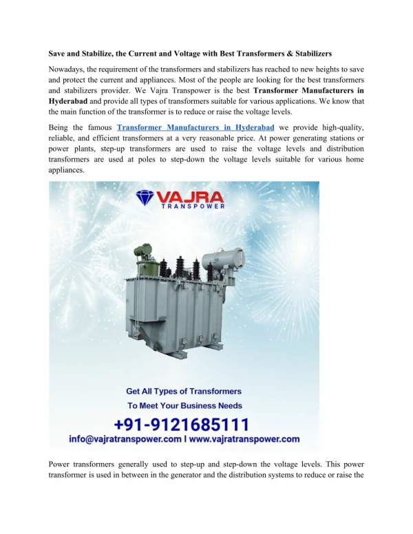 save and stabilize the current and voltage with