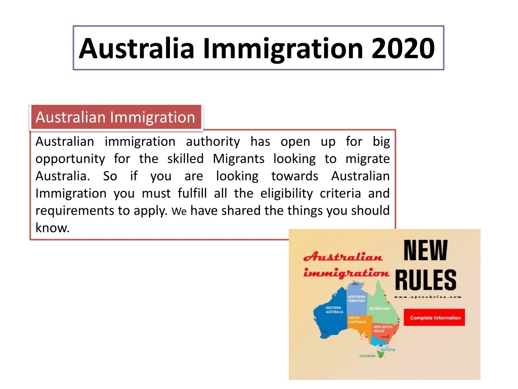 australia immigration 2020