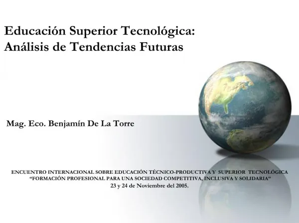 Educaci n Superior Tecnol gica: An lisis de Tendencias Futuras