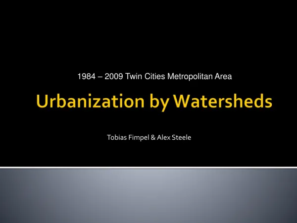 Urbanization by Watersheds