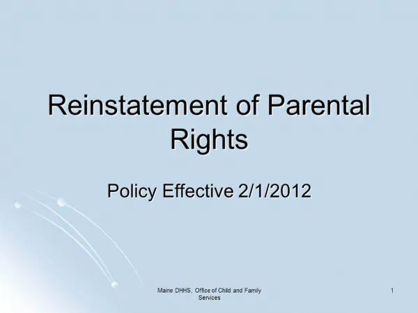 Reinstatement of Parental Rights