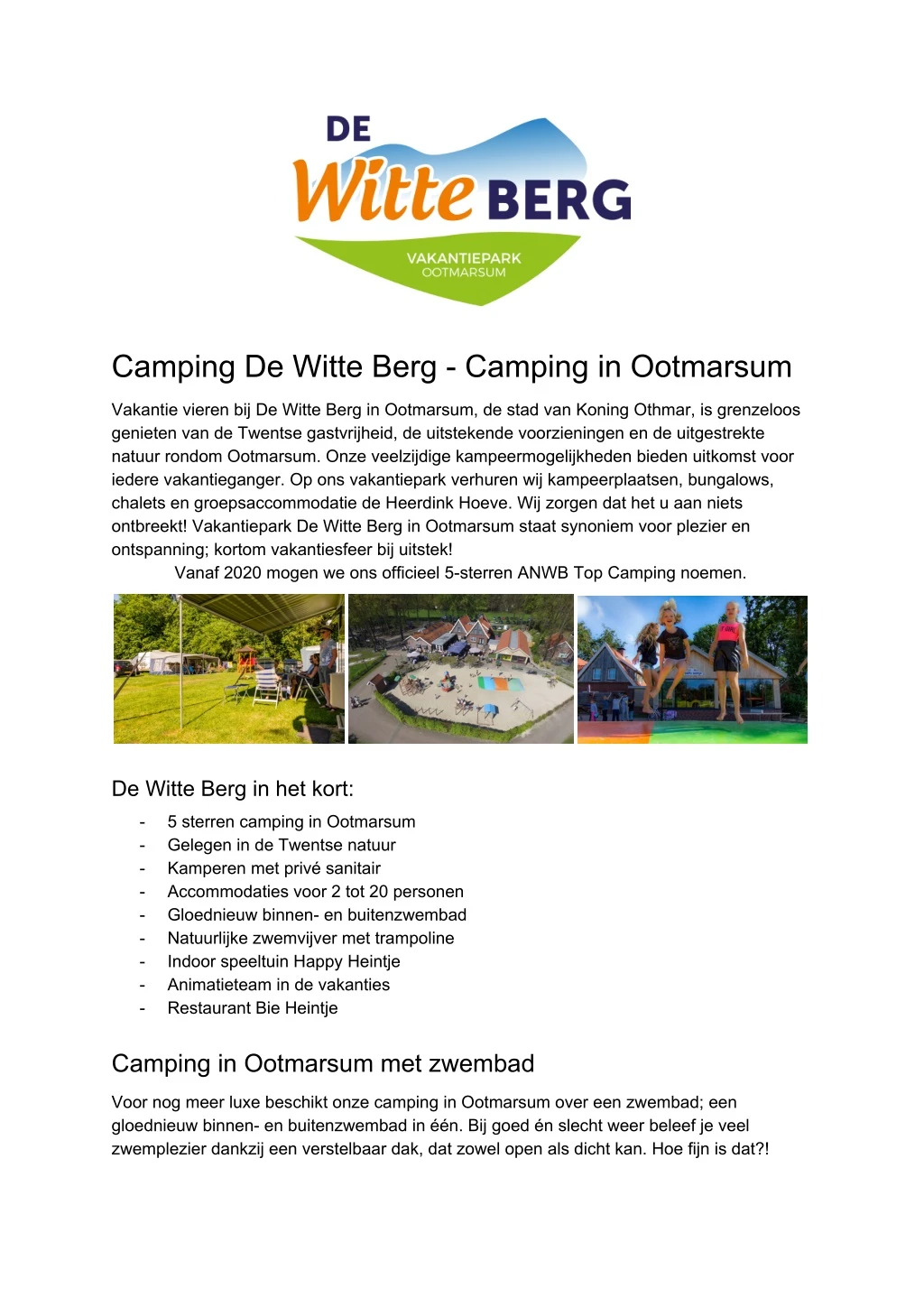 camping de witte berg camping in ootmarsum