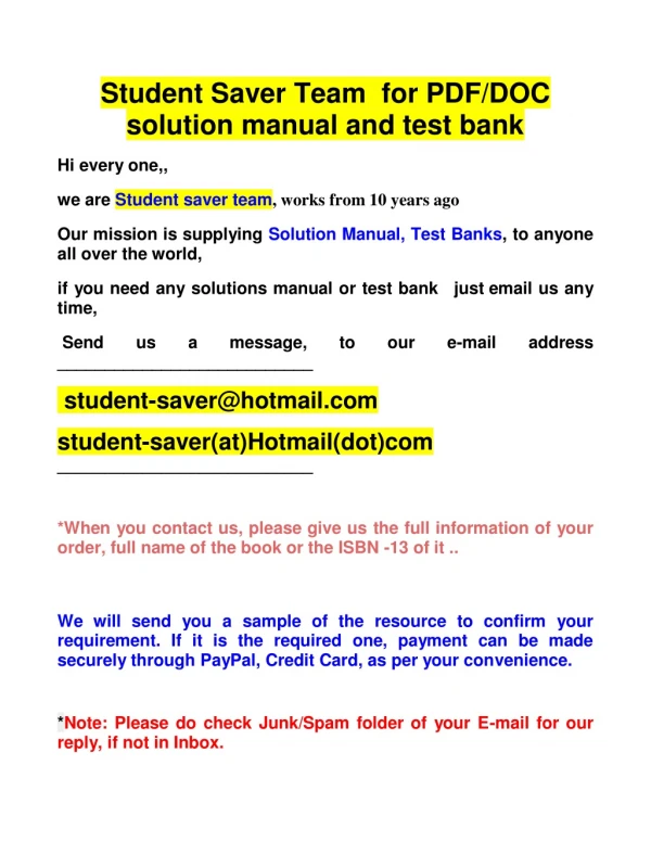 cheap Test Bank and Solution Manual 2020-2021 ( Student Saver Team )